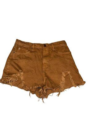 BDG A-Line Distressed Brown Denim Shorts Size 30 100% Cotton Womens Casual Wear